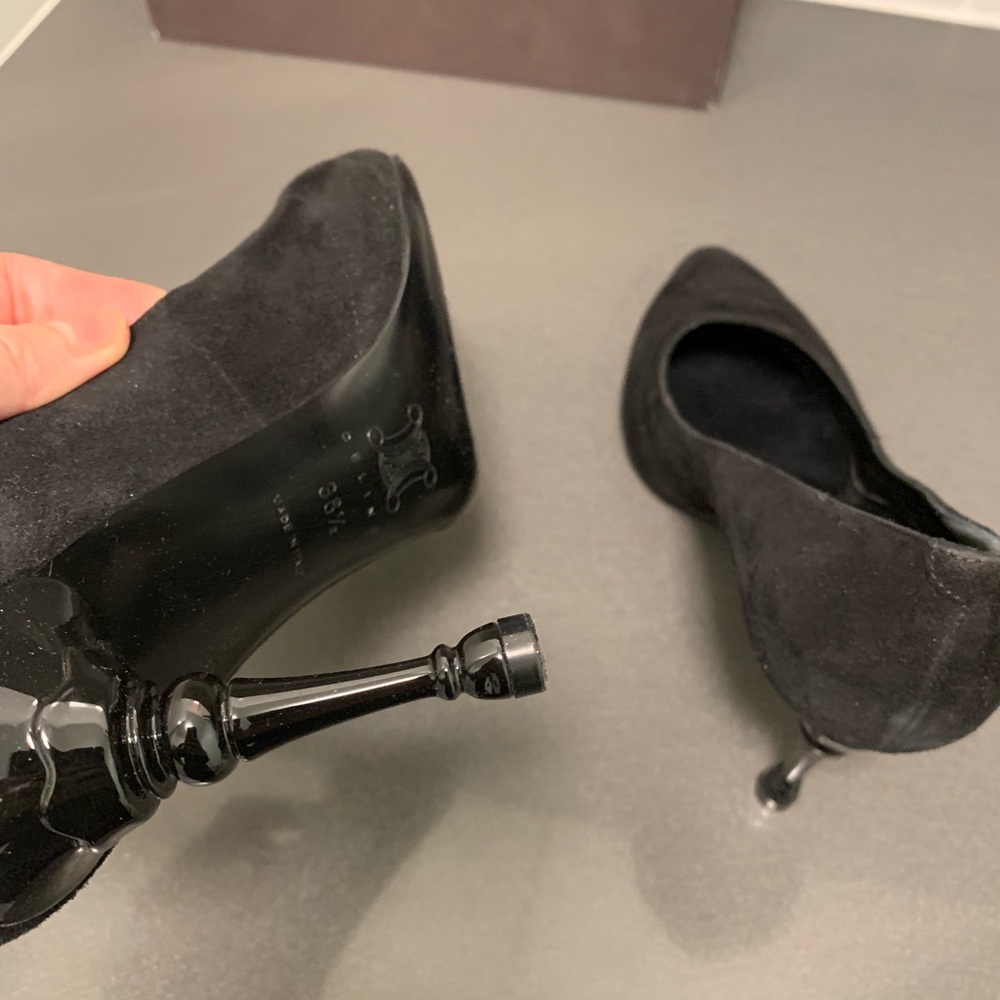 Celine Black Pumps Baroque Statement Heel 8.5